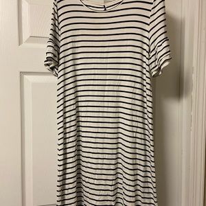 Navy blue striped summer dress